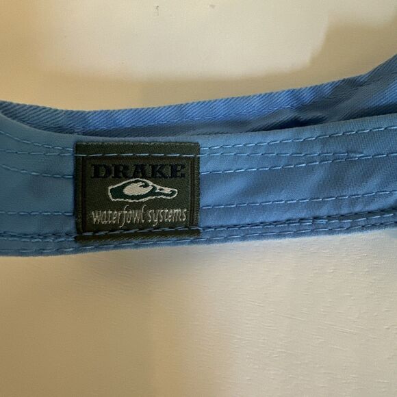 Drake DPF Fishing Logo Visor Carolina Blue Cotton Twill Low Profile Hat Cap - Picture 4 of 5